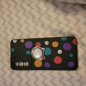 Colorful Polka Dot Phone Case with Ring Holder; Fits S21